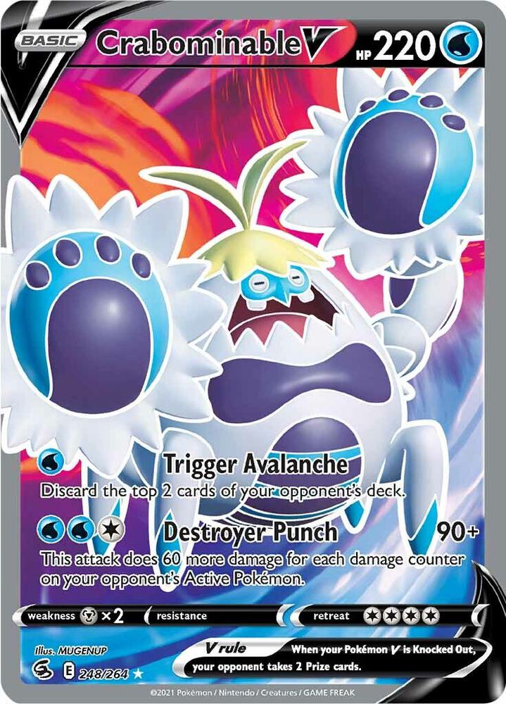 Crabominable V 248/264 (SWSH08: Fusion Strike)  - Holofoil | Good Games Cannington