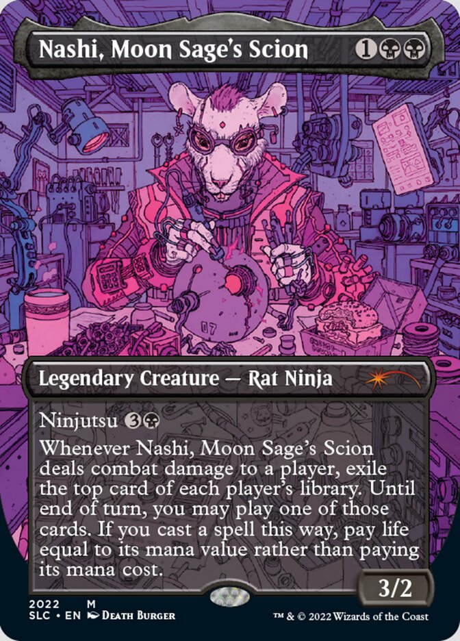 Nashi, Moon Sage's Scion (Borderless) [Secret Lair Countdown Kit] | Good Games Cannington