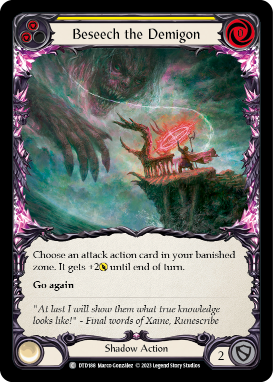 Beseech the Demigon (Yellow) [DTD188] (Dusk Till Dawn) | Good Games Cannington