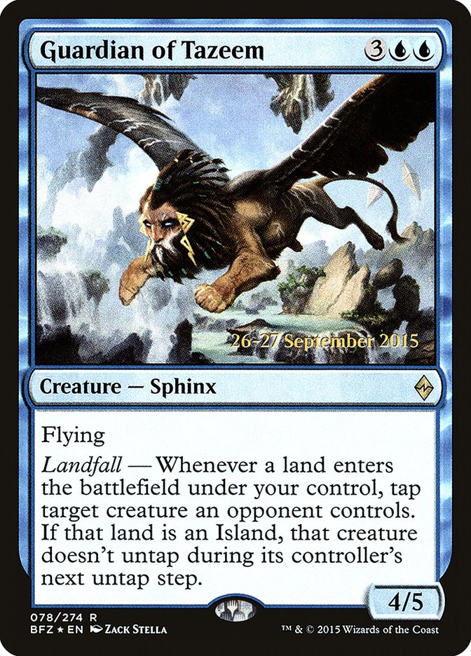 Guardian of Tazeem [Battle for Zendikar Prerelease Promos] | Good Games Cannington