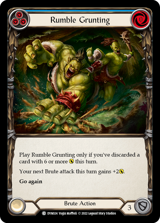 Rumble Grunting (Blue) [DYN024] (Dynasty)  Rainbow Foil | Good Games Cannington