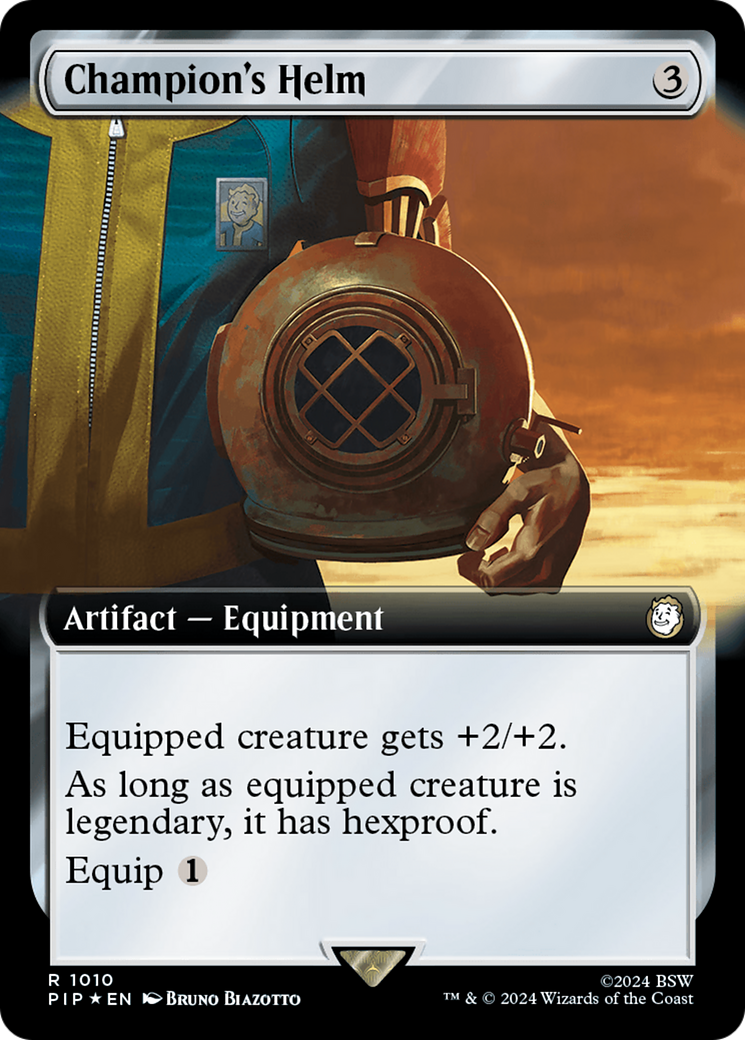 Champion's Helm (Extended Art) (Surge Foil) [Fallout] | Good Games Cannington