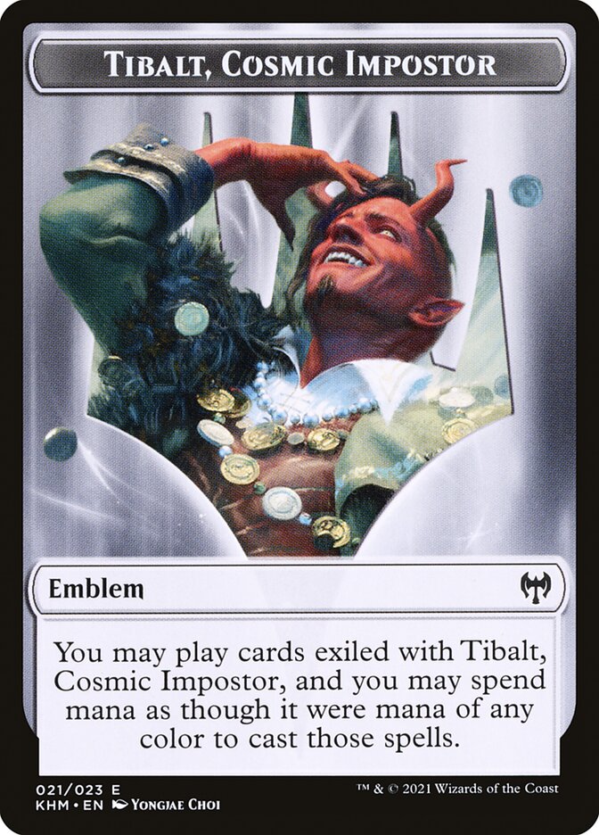 Treasure // Tibalt, Cosmic Impostor Emblem Double-Sided Token [Kaldheim Tokens] | Good Games Cannington