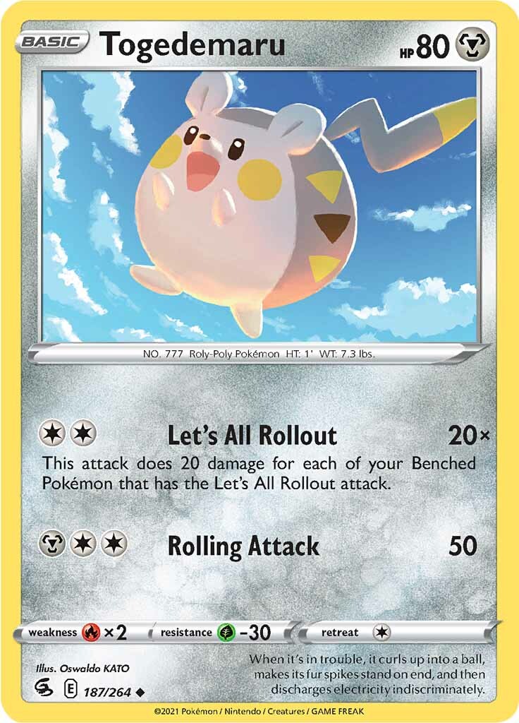 Togedemaru (187/264) [Sword & Shield: Fusion Strike] | Good Games Cannington