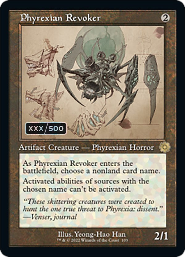 Phyrexian Revoker (Retro Schematic) (Serialized) [The Brothers' War Retro Artifacts] | Good Games Cannington
