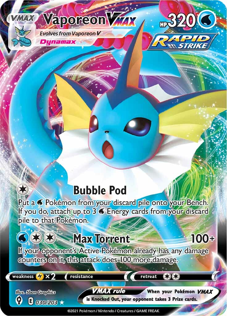 Vaporeon VMAX (030/203) [Sword & Shield: Evolving Skies] | Good Games Cannington