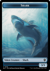 Elemental // Shark Double-Sided Token [Bloomburrow Commander Tokens] | Good Games Cannington