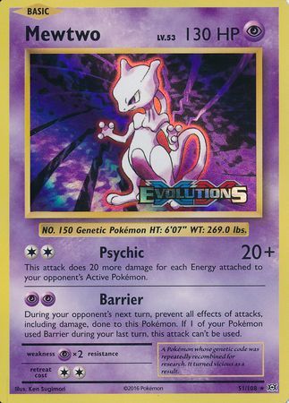 Mewtwo (51/108) (XY Evolutions Prerelease) [XY: Black Star Promos] | Good Games Cannington