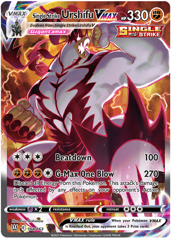 Single Strike Urshifu VMAX (168/163) [Sword & Shield: Battle Styles] | Good Games Cannington