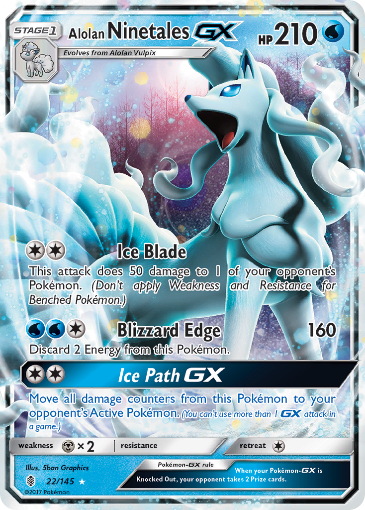 Alolan Ninetales GX (22/145) [Sun & Moon: Guardians Rising] | Good Games Cannington