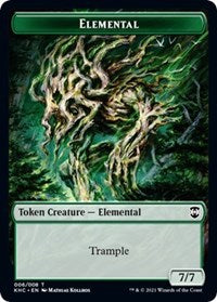 Elemental // Elf Warrior Double-Sided Token [Kaldheim Commander Tokens] | Good Games Cannington