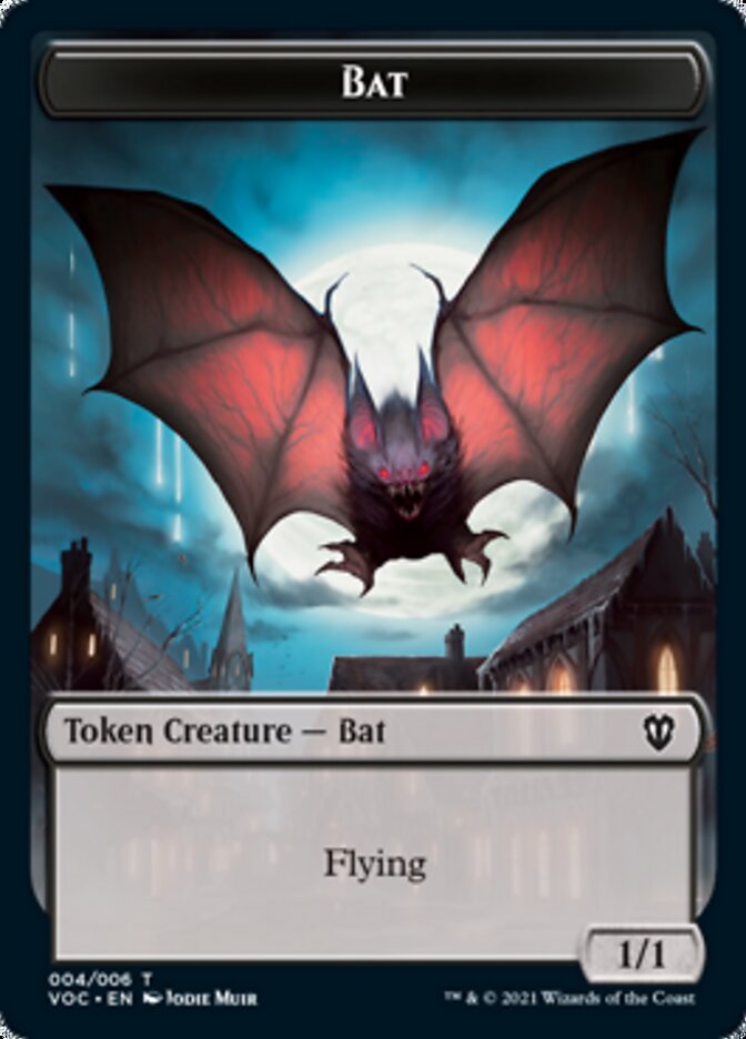 Blood // Bat Double-Sided Token [Innistrad: Crimson Vow Commander Tokens] | Good Games Cannington