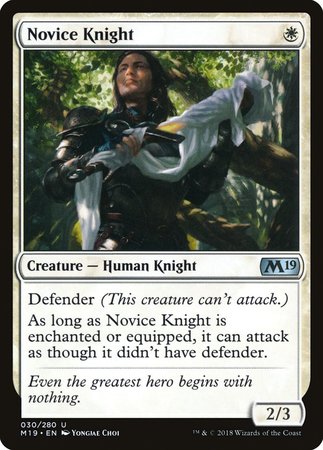 Novice Knight [Core Set 2019] | Good Games Cannington