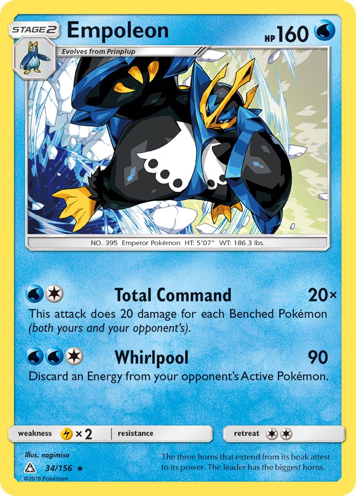 Empoleon (34/156) (Cracked Ice Holo) (Theme Deck Exclusive) [Sun & Moon: Ultra Prism] | Good Games Cannington