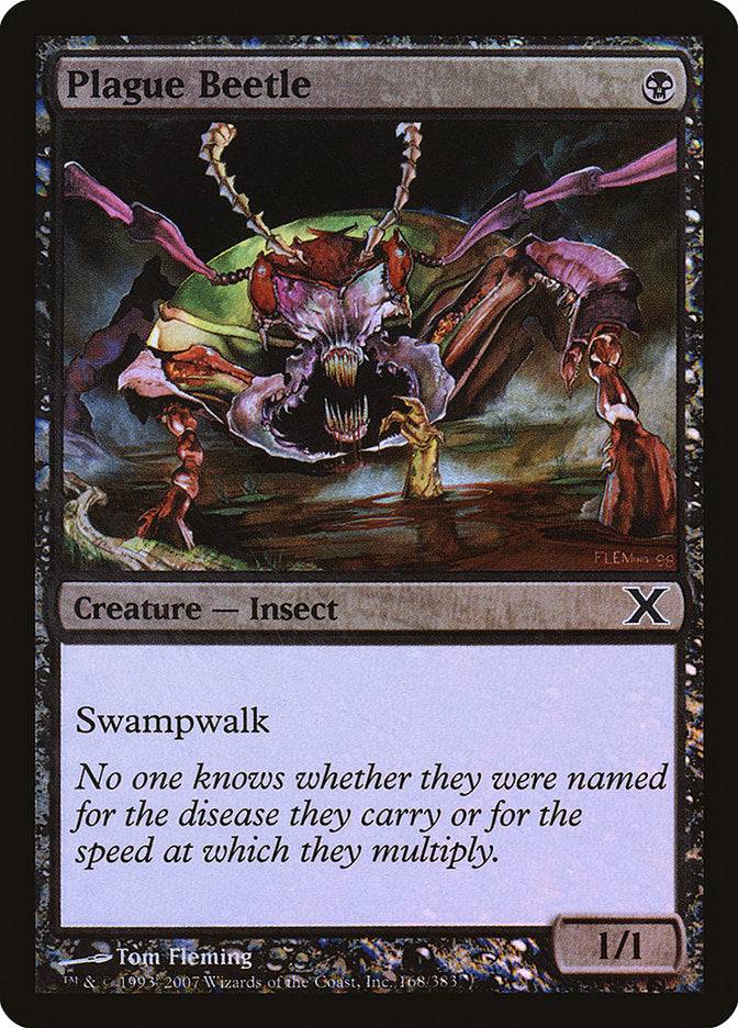 Plague Beetle (Premium Foil) [Tenth Edition] | Good Games Cannington