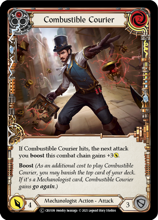 Combustible Courier (Red) [U-CRU109-RF] Unlimited Rainbow Foil | Good Games Cannington