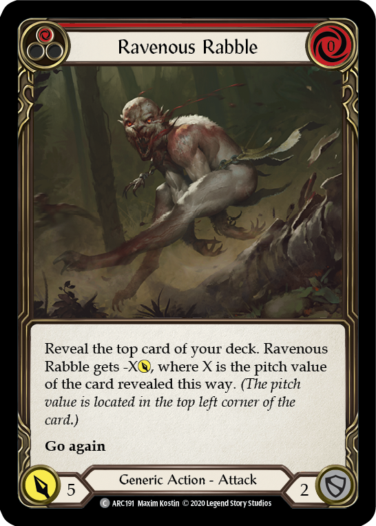 Ravenous Rabble (Red) [U-ARC191] Unlimited Rainbow Foil | Good Games Cannington