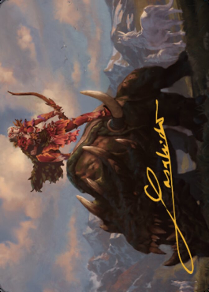 Meria's Outrider Art Card (Gold-Stamped Signature) [Dominaria United Art Series] | Good Games Cannington