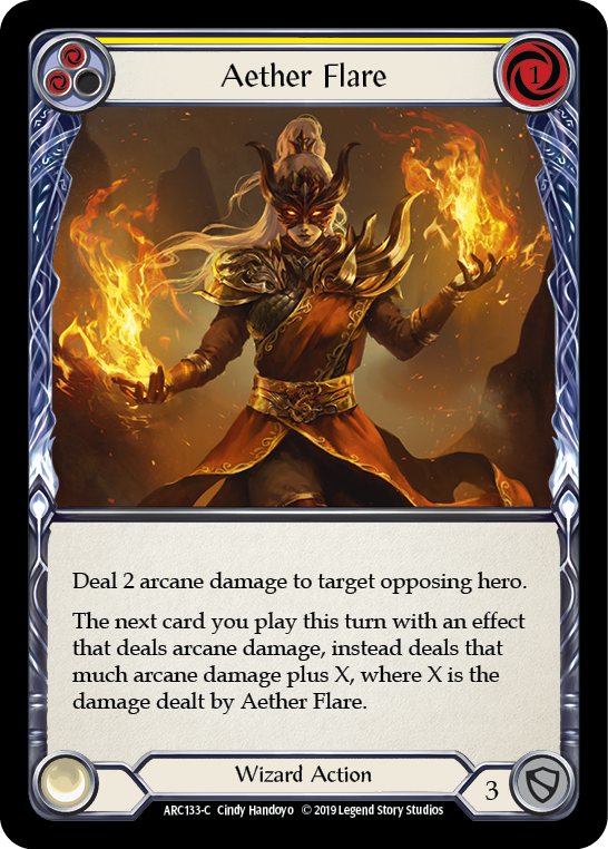 Aether Flare (Yellow) [ARC133-C] 1st Edition Rainbow Foil | Good Games Cannington