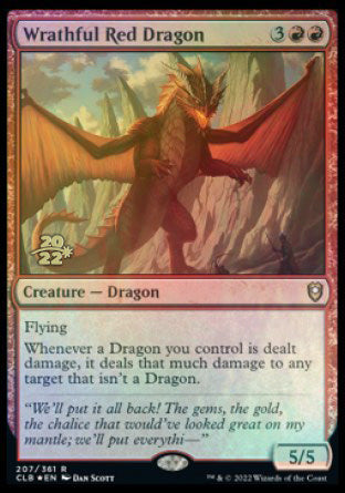 Wrathful Red Dragon [Commander Legends: Battle for Baldur's Gate Prerelease Promos] | Good Games Cannington