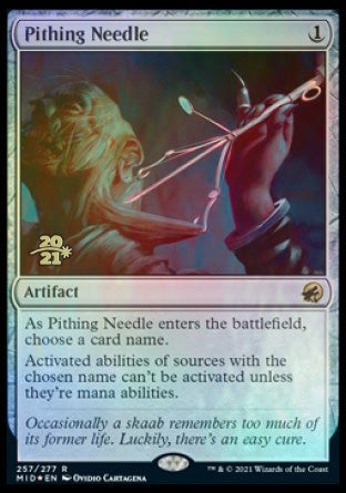 Pithing Needle [Innistrad: Midnight Hunt Prerelease Promos] | Good Games Cannington