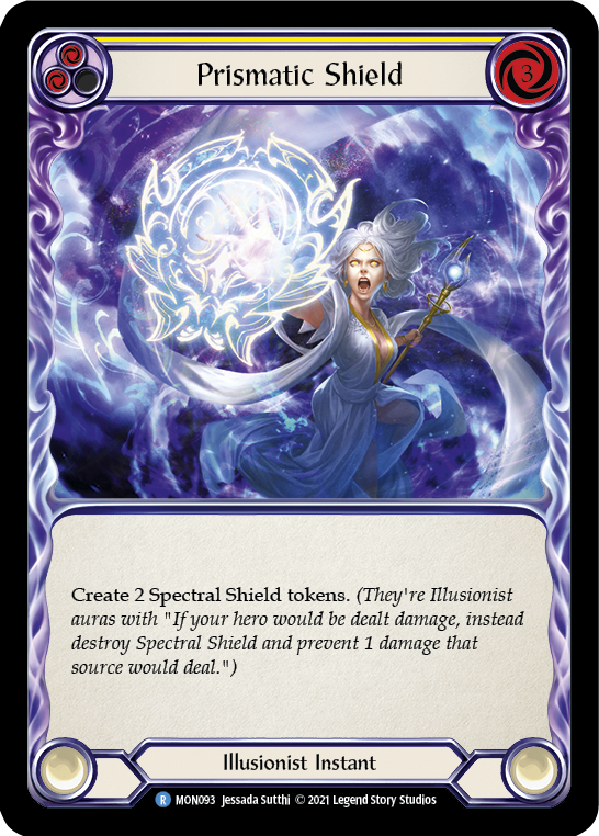 Prismatic Shield (Yellow) [MON093-RF] 1st Edition Rainbow Foil | Good Games Cannington