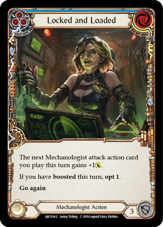 Locked and Loaded (Blue) [ARC034-C] 1st Edition Rainbow Foil | Good Games Cannington