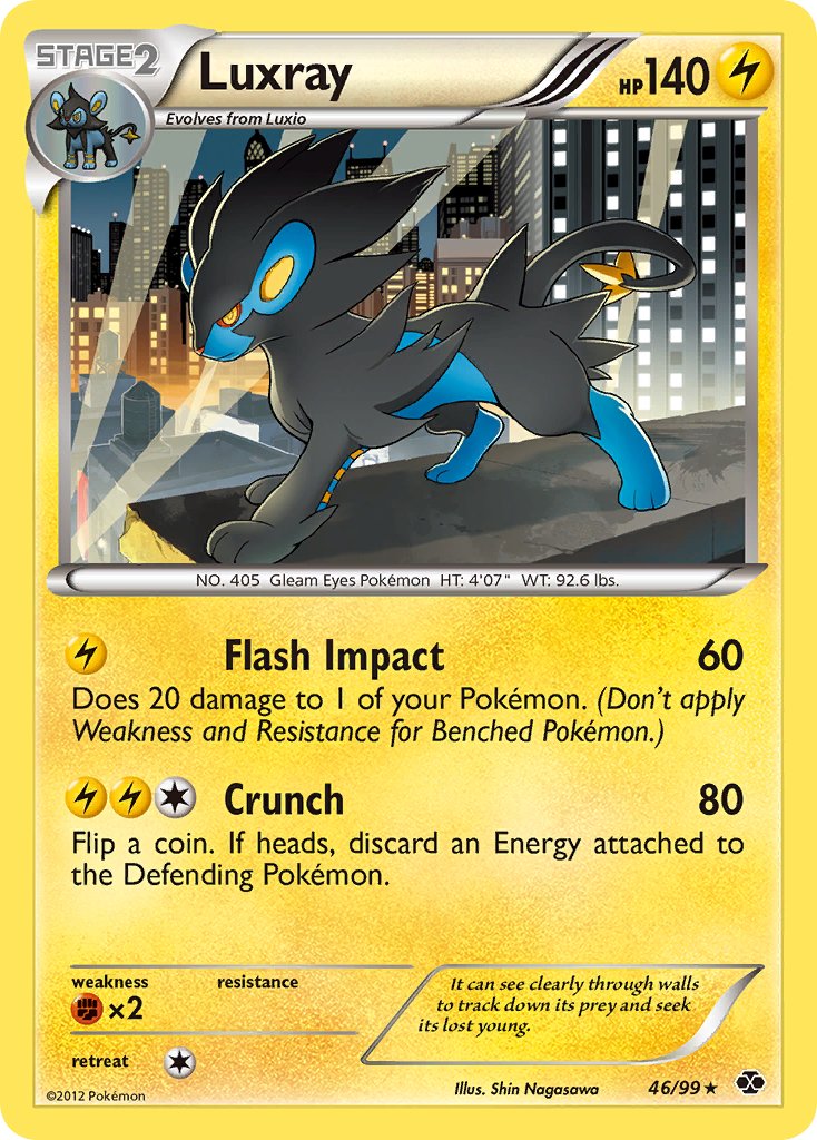 Luxray (46/99) (Cracked Ice Holo) (Blister Exclusive) [Black & White: Next Destinies] | Good Games Cannington
