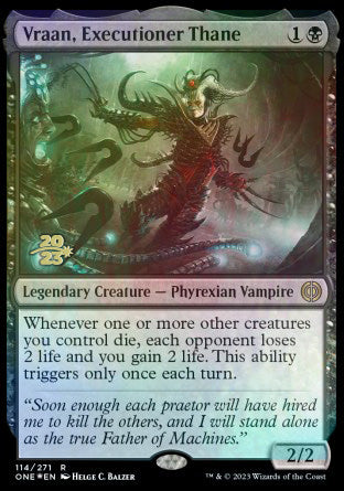 Vraan, Executioner Thane [Phyrexia: All Will Be One Prerelease Promos] | Good Games Cannington