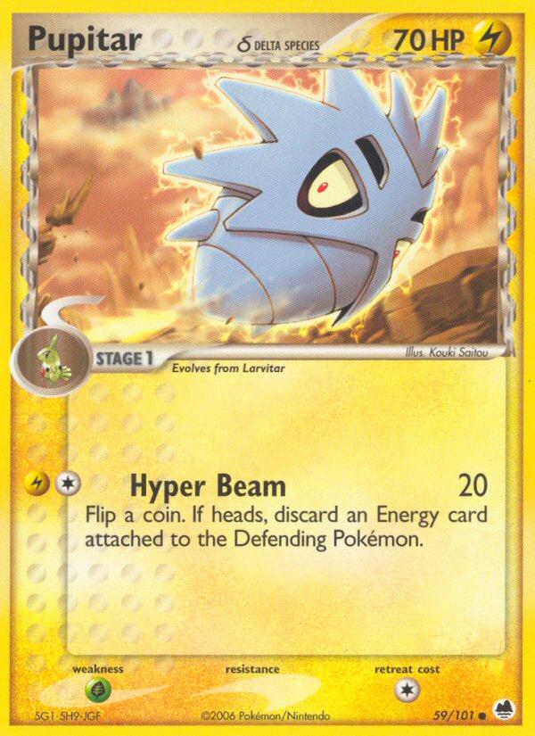 Pupitar (59/101) (Delta Species) [EX: Dragon Frontiers] | Good Games Cannington