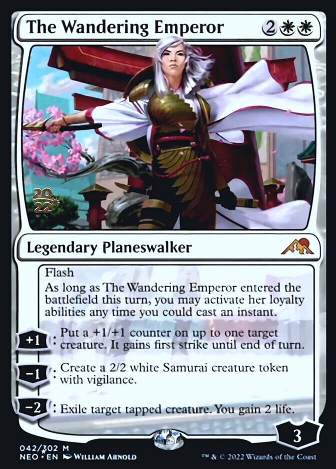 The Wandering Emperor [Kamigawa: Neon Dynasty Prerelease Promos] | Good Games Cannington