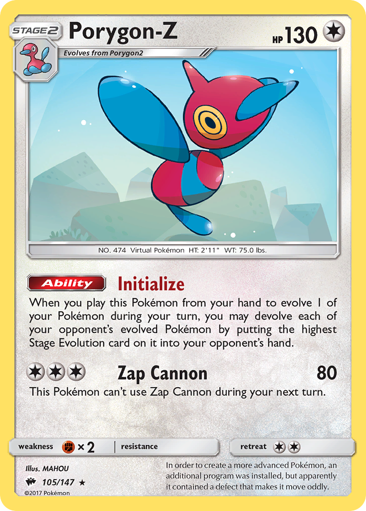 Porygon-Z (105/147) [Sun & Moon: Burning Shadows] | Good Games Cannington