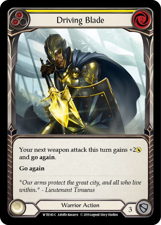 Driving Blade (Yellow) [WTR145-C] Alpha Print Normal | Good Games Cannington