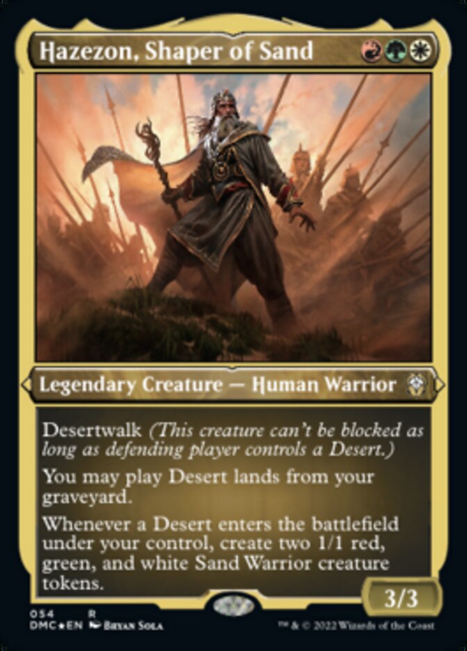 Hazezon, Shaper of Sand (Foil Etched) [Dominaria United Commander] | Good Games Cannington