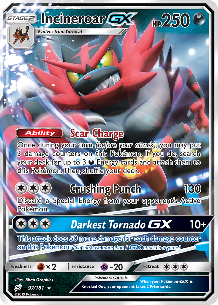 Incineroar GX (97/181) [Sun & Moon: Team Up] | Good Games Cannington