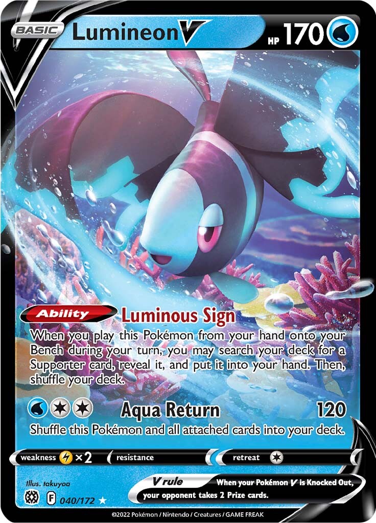 Lumineon V (040/172) [Sword & Shield: Brilliant Stars] | Good Games Cannington
