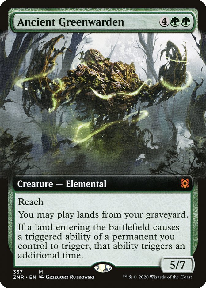 Ancient Greenwarden (Extended Art) [Zendikar Rising] | Good Games Cannington
