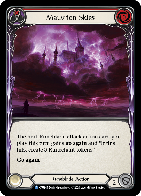 Mauvrion Skies (Red) [CRU145] 1st Edition Rainbow Foil | Good Games Cannington
