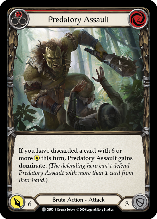 Predatory Assault (Red) [CRU013] 1st Edition Normal | Good Games Cannington