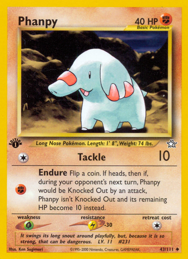 Phanpy (43/111) [Neo Genesis 1st Edition] | Good Games Cannington