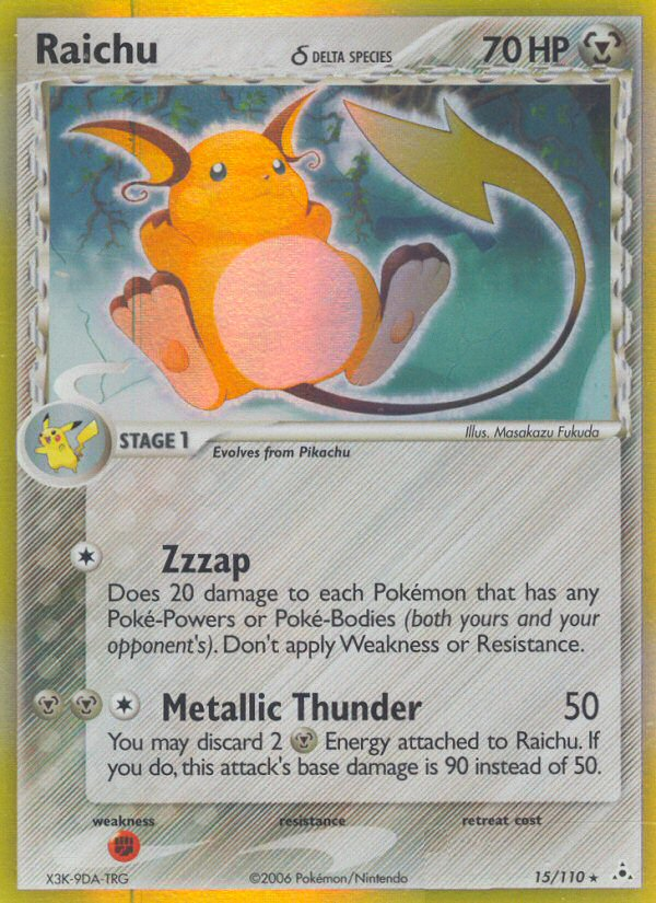 Raichu (15/110) (Delta Species) [EX: Holon Phantoms] | Good Games Cannington