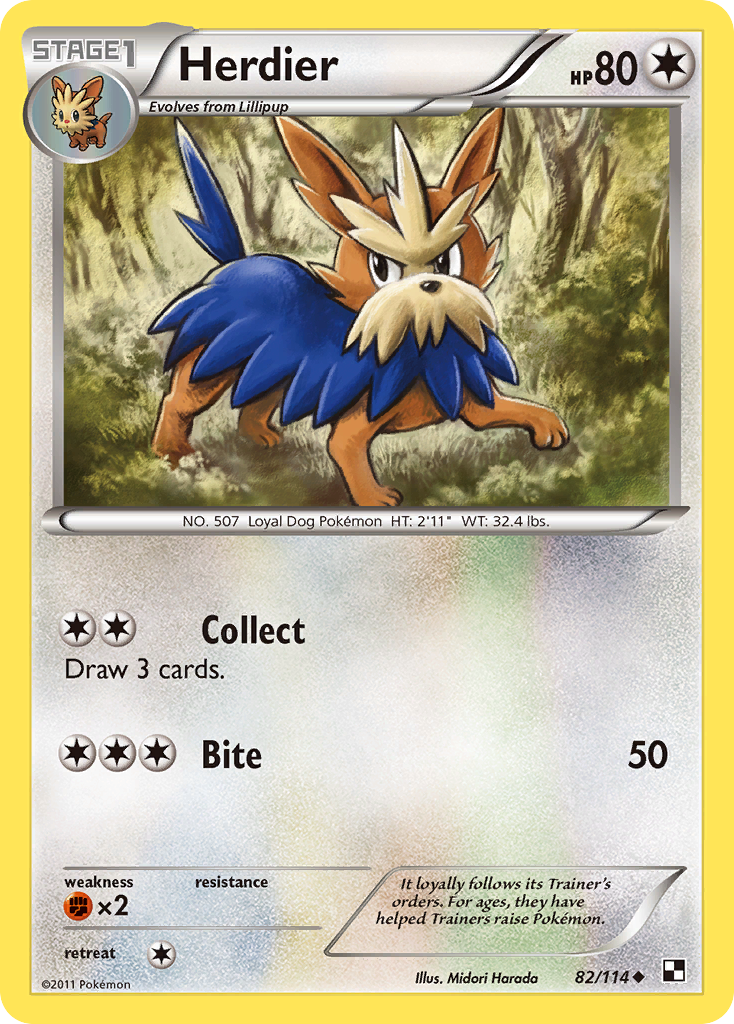 Herdier (82/114) [Black & White: Base Set] | Good Games Cannington