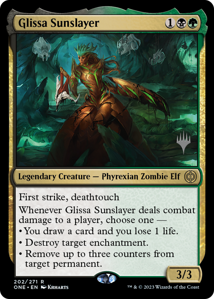 Glissa Sunslayer (Promo Pack) [Phyrexia: All Will Be One Promos] | Good Games Cannington