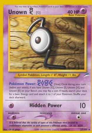 Unown [G] (27/105) [Neo Destiny Unlimited] | Good Games Cannington