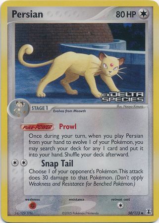 Persian (50/113) (Stamped) [EX: Delta Species] | Good Games Cannington