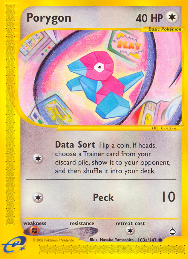 Porygon (103a/147) [Aquapolis] | Good Games Cannington