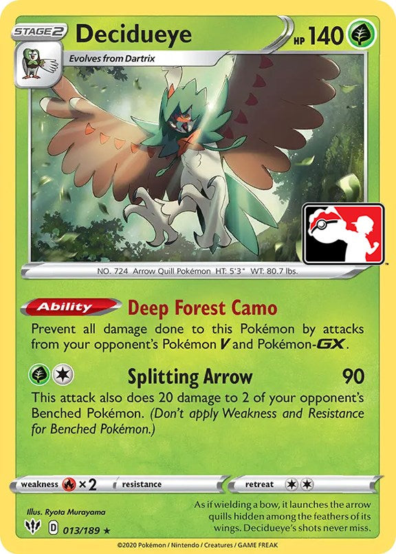 Decidueye (013/189) [Prize Pack Series One] | Good Games Cannington