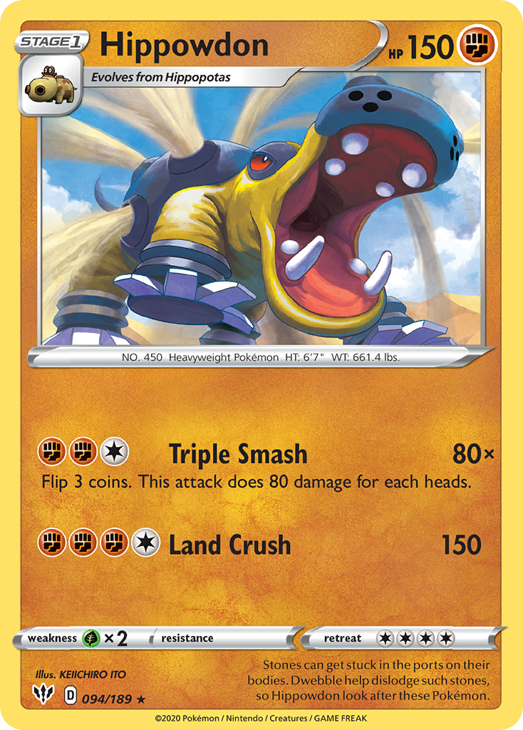 Hippowdon (094/189) [Sword & Shield: Darkness Ablaze] | Good Games Cannington