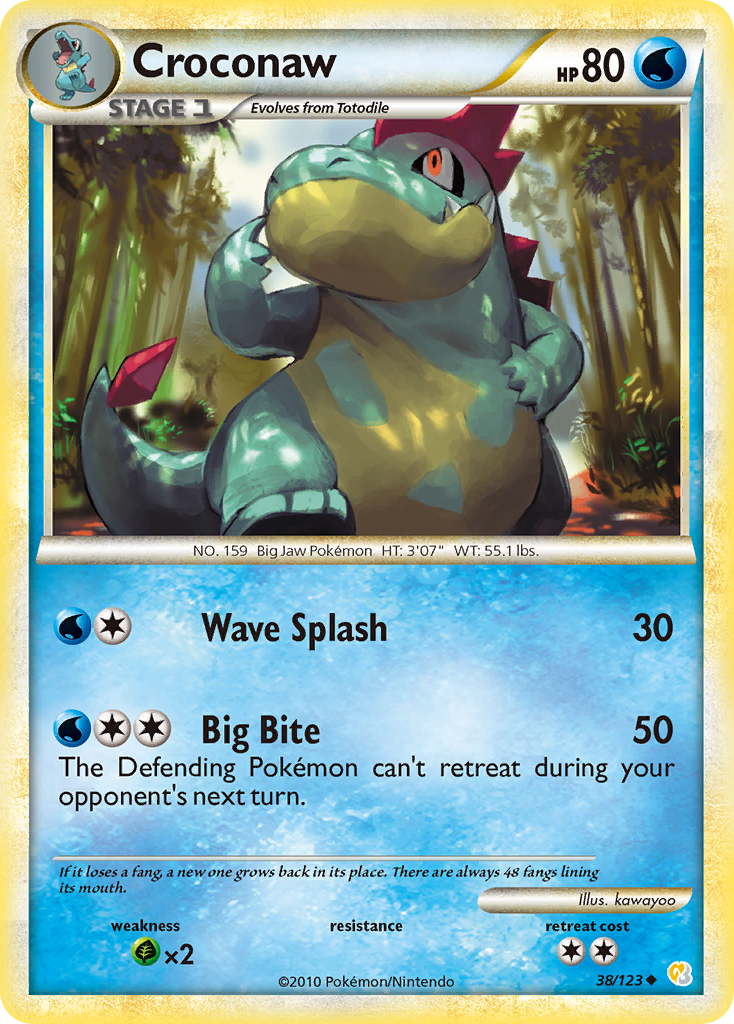 Croconaw (38/123) [HeartGold & SoulSilver: Base Set] | Good Games Cannington