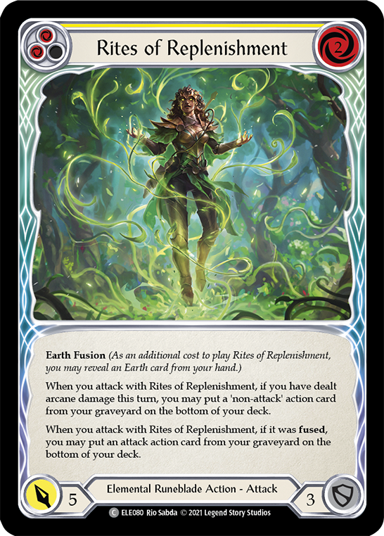 Rites of Replenishment (Yellow) [ELE080] (Tales of Aria)  1st Edition Normal | Good Games Cannington